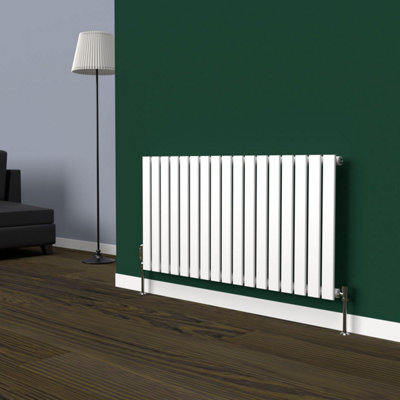 Lux Heat White Flat Horizontal Single Panel Designer Radiator 600mm (H) x 1190mm (W)