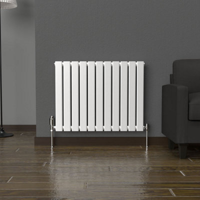 Lux Heat White Flat Horizontal Single Panel Designer Radiator 600mm (H) x 770mm (W)