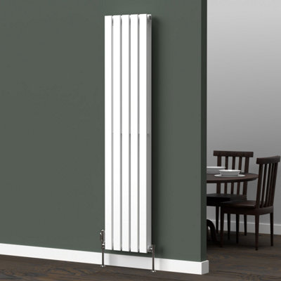 Lux Heat White Flat Vertical Double Panel Designer Radiator 1600mm (H) x 350mm (W)