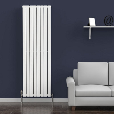 Lux Heat White Flat Vertical Double Panel Designer Radiator 1800mm (H ...