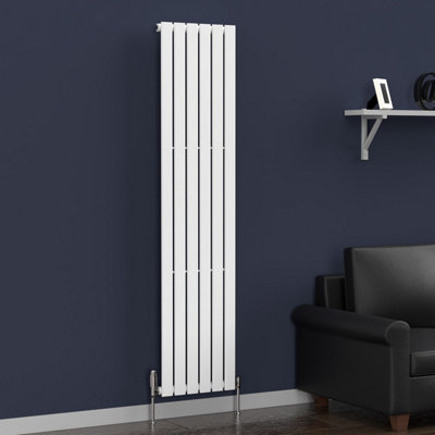 Lux Heat White Flat Vertical Single Panel Designer Radiator 1800mm (H ...