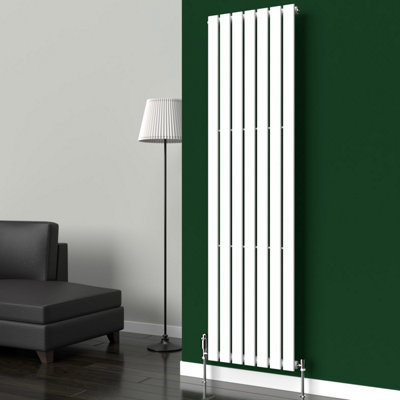 Lux Heat White Flat Vertical Single Panel Designer Radiator 1800mm (H) x 490mm (W)