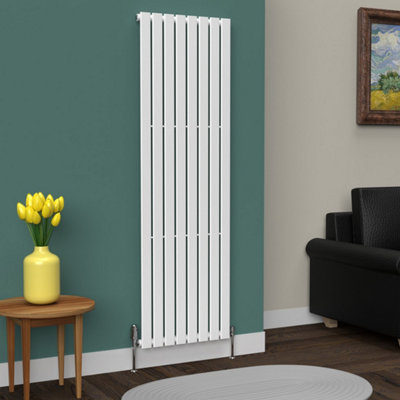 Lux Heat White Flat Vertical Single Panel Designer Radiator 1800mm (H ...