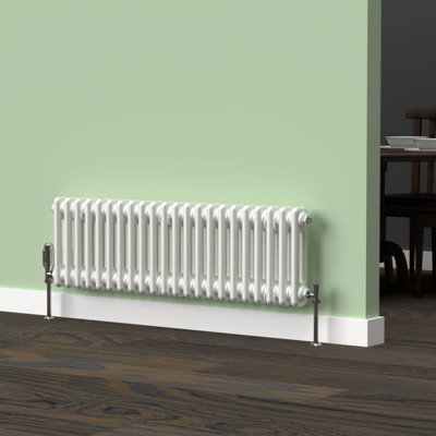Lux Heat White Horizontal 2 Column Traditional Radiator 300mm (H) x 1010mm (W)