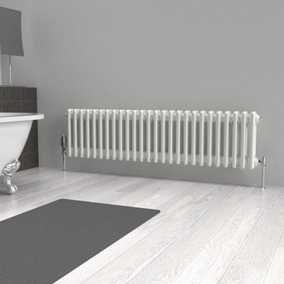 Lux Heat White Horizontal 2 Column Traditional Radiator 300mm (H) x 1190mm (W)