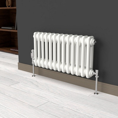 Lux Heat White Horizontal 2 Column Traditional Radiator 300mm (H) x 605mm (W)