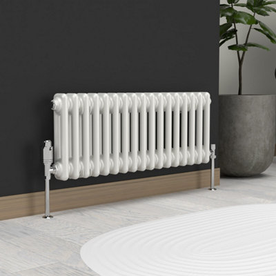 Lux Heat White Horizontal 2 Column Traditional Radiator 300mm (H) x 785mm (W)