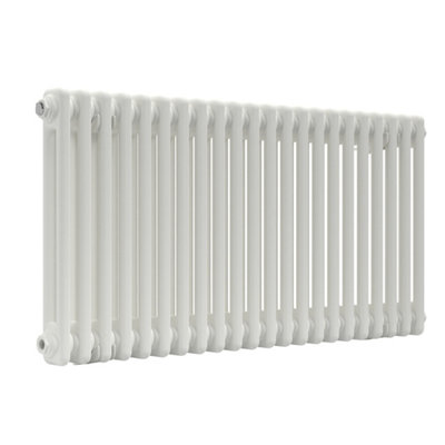 Lux Heat White Horizontal 2 Column Traditional Radiator 500mm (H) x 1010mm (W)