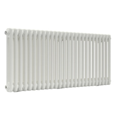 Lux Heat White Horizontal 2 Column Traditional Radiator 500mm (H) x 1190mm (W)