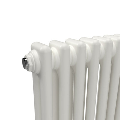 Lux Heat White Horizontal 2 Column Traditional Radiator 500mm (H) x 1190mm (W)