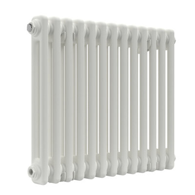 Lux Heat White Horizontal 2 Column Traditional Radiator 500mm (H) x 605mm (W)