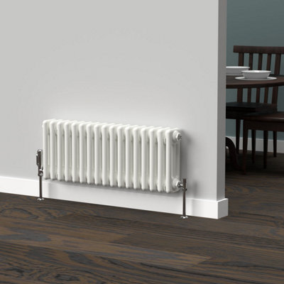 Lux Heat White Horizontal 3 Column Traditional Radiator 300mm (H) x 785mm (W)