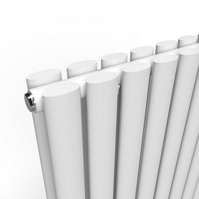 Lux Heat White Oval Horizontal Double Panel Designer Radiator 600mm (H) x 960mm (W)