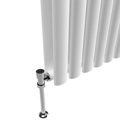 Lux Heat White Oval Horizontal Double Panel Designer Radiator 600mm (H) x 960mm (W)