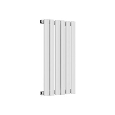 Lux Heat White Oval Horizontal Single Panel Designer Radiator 600mm (H) x 360mm (W)