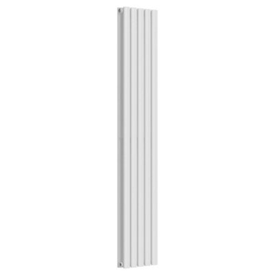 Lux Heat White Oval Vertical Double Panel Designer Radiator 1600mm (H) x 300mm (W)