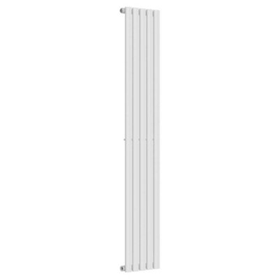 Lux Heat White Oval Vertical Single Panel Designer Radiator 1600mm (H) x 300mm (W)
