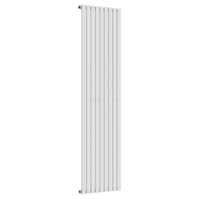 Lux Heat White Oval Vertical Single Panel Designer Radiator 1800mm (H) x 540mm (W)