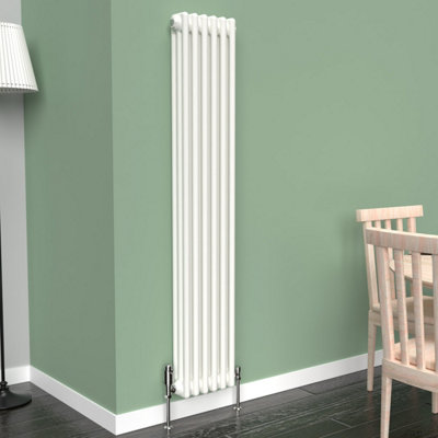 Lux Heat White Vertical 3 Column Traditional Radiator 1500mm (H) x ...