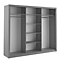 Lux II Modern Mirrored Sliding Door Wardrobe (H2150mm W2500mm D600mm) - Grey Matt