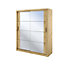 Lux III Modern Sliding Door Mirrored Wardrobe (H2150mm W1810mm D600mm) - Oak Artisan
