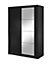 Lux IV Sliding Door Mirrored Wardrobe (H2150mm W1500mm D600mm) - Black Matt