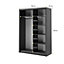 Lux IV Sliding Door Mirrored Wardrobe (H2150mm W1500mm D600mm) - Black Matt