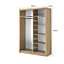 Lux IV Sliding Door Wardrobe W1500mm H2150mm D600mm - Elegant Oak Shetland with Reflective Door