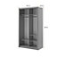 Lux V Compact Grey Sliding Door Wardrobe (H2150mm W1200mm D600mm) with Customisable Interior - Ideal for Small Spaces