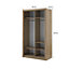 Lux V Compact Oak Shetland Sliding Door Wardrobe (H2150mm W1200mm D600mm) with Customisable Interior - Ideal for Small Spaces