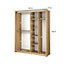 LUX XVII - Oak Shetland Mirrored Sliding Door Wardrobe (H2180mm W21800mm D570mm) Classic and Functional Storage