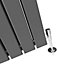 Luxe Anthracite Vertical Designer Radiator, (W)608mm x (H)1800mm