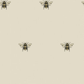 Luxe Bee Wallpaper In Light Natural