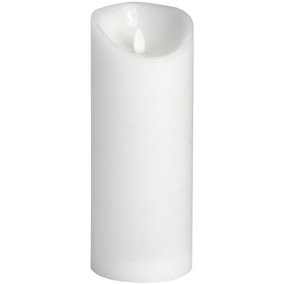 Luxe Collection 3.5 x 9 Flickering Flame LED Candle - Wax - W9 x H23 cm - White