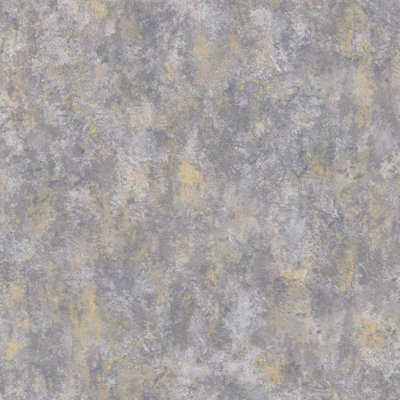 Luxe Collection Concrete Heavyweight Vinyl Wallpaper Steel Blue / Gold World of Wallpaper WOW094