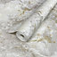 Luxe Collection Marble Heavyweight Vinyl Wallpaper Grey / Gold World of Wallpaper WOW088