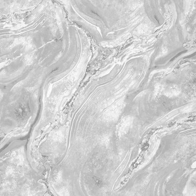 Luxe Collection Mineral Heavyweight Vinyl Wallpaper Silver / Grey World