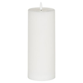 Luxe Collection Natural Glow 3.5x9 LED Candle - Plastic/Wax - L9 x W9 x H23 cm - White