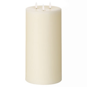 Luxe Collection Natural Glow 6 x 12 LED Candle - Plastic/Wax - L15 x W15 x H30 cm - Ivory