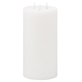Luxe Collection Natural Glow 6x12 LED Candle - Plastic/Wax - L15 x W15 x H30 cm - White