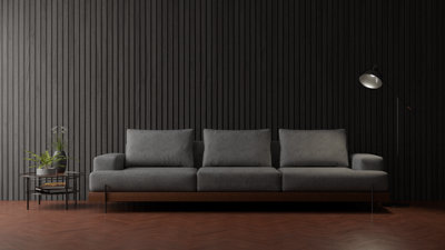 Luxe Grand Black acoustic slat wall panel