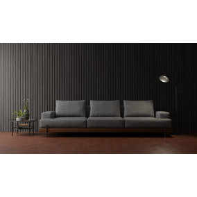 Luxe Grand Black acoustic slat wall panel
