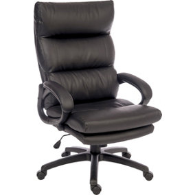 Luxe luxury leather look executive chair with deep fill cushions