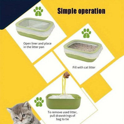 LuxeVita Biodegradable Cat Litter Tray Liners Heavy Duty Leak Proof Easy Cleanup pet waste bags 20 Pack 90x45 CM DIY at B Q