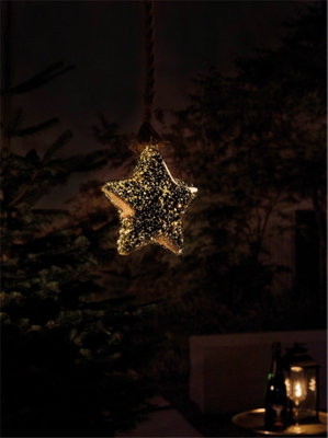 Luxform Indoor & Outdoor Battery Operated Hemp Festive Christmas Star Rope Light