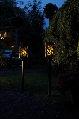 Luxform flame effect store lamp post