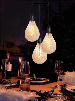 Luxform Lighting Indoor Outdoor Battery Operated 3 Drop Pendant