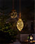 Luxform Lighting Indoor & Outdoor Battery Operated Hemp Rope Light with Pine Cones