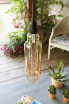 Luxform Lighting Indoor & Outdoor Tube Battery Powered Pendulum Hanging Light with 24 hour Timer
