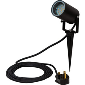 Luxform Lighting Onyx Water Resistant 230V 4W LED Outdoor Spotlight With Ground Spike and 3m Mains Cable